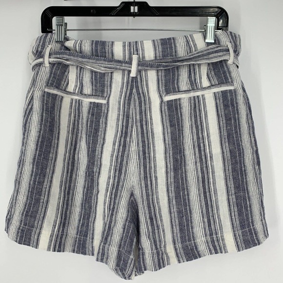 Ann Taylor LOFT Outlet NWT Belted Flat Front Pockets Linen Blend Shorts sz 12 - Picture 3 of 8